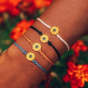 img 3 attached to Pura Vida Enamel Sunflower Bracelet