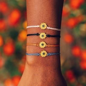 img 1 attached to Pura Vida Enamel Sunflower Bracelet