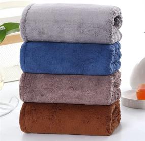 img 3 attached to 🎁 Super Absorbent Microfiber Hair Towel Wrap for Curly Long Wet Hair - Set of 4, Ideal Gift for Girls, Shower Bath Hair Cap, Anti-Frizz, Classics Color