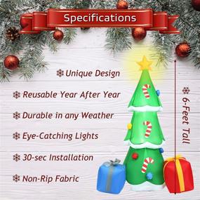 img 2 attached to M MILLONESSENTIALS 6 FT Inflatable Christmas Tree Decorations with LED Lights - Durable Blow Up Xmas Decor for Indoor Outdoor Use