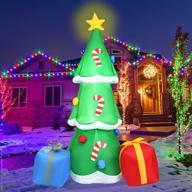 m millonessentials 6 ft inflatable christmas tree decorations with led lights - durable blow up xmas decor for indoor outdoor use logo