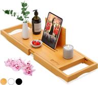 🛀 luxury bamboo bathtub tray caddy by royal craft wood: adjustable bath tub table for ultimate bath time relaxation and organization logo