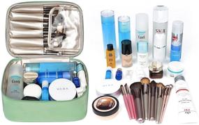 img 3 attached to Travel Makeup Large Cosmetic Organizer Tools & Accessories