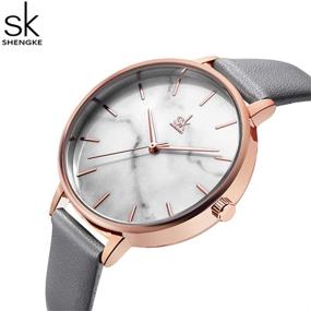 img 3 attached to ⌚ SHENGKE Ultra-Thin Marble Watch Quartz Creative Women Watches Waterproof,Relogio Feminino for Minimalist Stylish Women