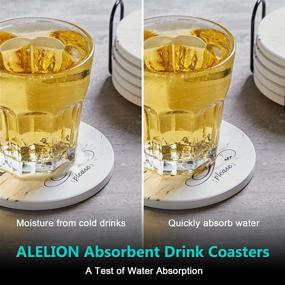 img 2 attached to 🎄 ALELION Christmas Coasters: Absorbent Ceramic Coasters for Festive Table Protection