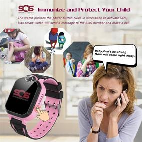 img 2 attached to 🎮 Kids Boys Girls Smartwatch - Children Sports Phone Watch with HD Touch Screen, Camera, Games, Recorder, Alarm, Music Player - Teen Students Age 4+ (Pink)