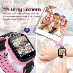 img 1 attached to 🎮 Детские умные часы для мальчиков и девочек - детские спортивные телефоны с HD сенсорным экраном, камерой, играми, записывающим устройством, будильником, музыкальным плеером - для подростков от 4 лет (розовые)