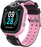 🎮 kids boys girls smartwatch - children sports phone watch with hd touch screen, camera, games, recorder, alarm, music player - teen students age 4+ (pink) logo