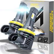 💡 mega racer wireless led headlight bulbs - h11/h8/h9/h16 - 50w, 6500k, 12000lm, daylight white, zes csp chip, ip68 waterproof - 1 pair logo