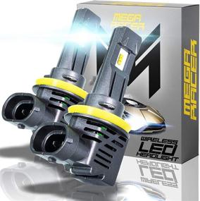 img 4 attached to 💡 Mega Racer Wireless LED Headlight Bulbs - H11/H8/H9/H16 - 50W, 6500K, 12000LM, Daylight White, ZES CSP Chip, IP68 Waterproof - 1 Pair