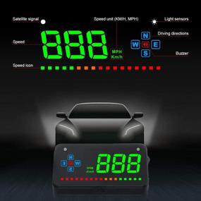 img 3 attached to 🚗 Головное устройство для автомобилей (Hud Display): iKiKin Car HUD Head Up Display 3.5-дюймовый цифровой GPS спидометр для всех автомобилей и грузовиков