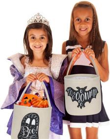 img 2 attached to 🎃 Halloween Candy Basket Tote Bag - Daneyc Festive Trick or Treat Bucket for Kids