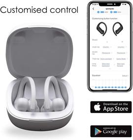 img 1 attached to 🎧 Беспроводные спортивные наушники Boompods Sportpods TWS Bluetooth - истинное стерео, сенсорное управление касанием, мощные басы, влагозащита, эргономичные насадки для ушей, наушники для тренировок (белые)