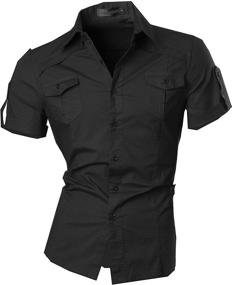 img 4 attached to 👕 Jeansian Men's Short Sleeve Casual Shirts - Clothing for Stylish Shirts