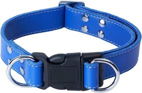 img 3 attached to 🐶 PPEETT Soft Leather Dog Collar Adjustable Size for Large, Medium, and Small Dogs - Ideal for Running and Walking - Black, Coffee, Red, Blue Shades