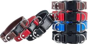 img 2 attached to 🐶 PPEETT Soft Leather Dog Collar Adjustable Size for Large, Medium, and Small Dogs - Ideal for Running and Walking - Black, Coffee, Red, Blue Shades