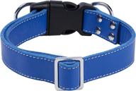 🐶 ppeett soft leather dog collar adjustable size for large, medium, and small dogs - ideal for running and walking - black, coffee, red, blue shades logo