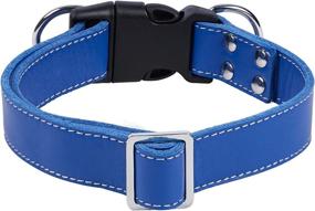 img 4 attached to 🐶 PPEETT Soft Leather Dog Collar Adjustable Size for Large, Medium, and Small Dogs - Ideal for Running and Walking - Black, Coffee, Red, Blue Shades