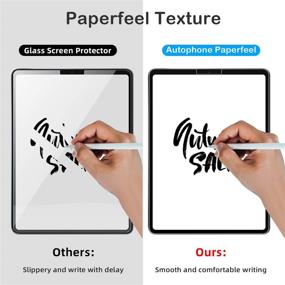 img 2 attached to 📱 Tempered Glass Screen Protector for iPad Air 4 / iPad Pro 11 (2018/2020/2021) - Paper-Like Drawing & Writing, Anti-Glare Matte Film, Apple Pencil & Face ID Compatible (1 Pack)