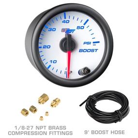 img 1 attached to GlowShift Diesel Gauge Package for Dodge Ram 2003-2009 - 60 PSI Boost, 2400F EGT & Transmission Temp Gauges - Triple Pillar Pod - White 7 Color - Factory Color Matched Compatible with Cummins 2500 3500