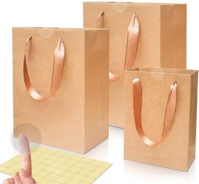 img 4 attached to 🛍️ Bulk Kraft Paper Bags with Handles - 30 Piece Set, 3 Sizes (Small, Medium, Large) - Brown Gift Bags, Retail and Shopping Paper Bags