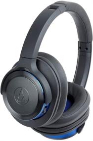 img 3 attached to 🎧 Audio-Technica ATH-WS660BTGBL Solid Bass Bluetooth Over-Ear Headphones with Mic & Control, Gunmetal/Blue – Wireless