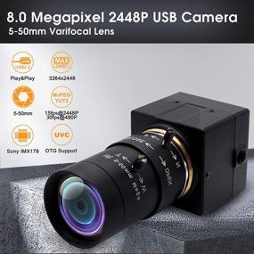 img 2 attached to 📷 SVPRO 8MP USB Camera with Varifocal Lens, Manual Zoom, and High Definition Webcam 2448P HD Mini Camera, Compatible with Android Windows Linux Mac OS, Plug and Play UVC Camera