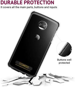 img 1 attached to 📱 CaseWe Motorola Moto Z2 Force Flexible TPU Protective Bumper Case Cover - Black & Clear | Compatible with Moto Mods