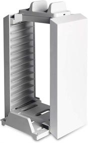 img 3 attached to 🎮 ElecGear White Games Disk Tower: Vertical Stand & Dual Charger - Blending Blu-ray DVD Storage, PS4 Controller Twin Charging Station for Playstation PS4, Pro, Slim
