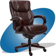 ultimate comfort & style: la-z-boy bellamy bonded 🪑 leather executive office chair with memory foam cushions in brown логотип