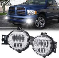 🔦 enhance visibility with led fog light for dodge ram 1500 2500 3500: 2003-2008 chrome driving light logo