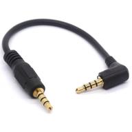 🔌 premium gold plated 3.5mm trrs audio cable - 90 degree male to male stereo jack plug connector for car aux logo