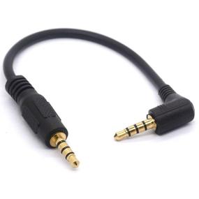 img 4 attached to 🔌 Premium Gold Plated 3.5mm TRRS Audio Cable - 90 Degree Male to Male Stereo Jack Plug Connector for Car Aux