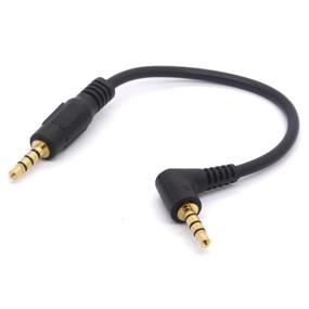 img 3 attached to 🔌 Premium Gold Plated 3.5mm TRRS Audio Cable - 90 Degree Male to Male Stereo Jack Plug Connector for Car Aux