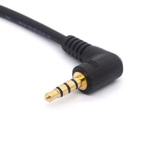 img 1 attached to 🔌 Premium Gold Plated 3.5mm TRRS Audio Cable - 90 Degree Male to Male Stereo Jack Plug Connector for Car Aux