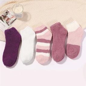 img 3 attached to 🧦 Winter Warm Cozy Socks for Women - Women's Christmas Fuzzy Socks, Soft Fluffy Cartoon Monster Socks, Athletic Indoor Socks