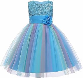 img 4 attached to 👗 Fairy Princess Dresses with Rainbow Flower Design - Ideal Clothing for Super Girls