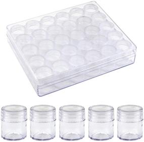 img 4 attached to 👝 Pralb 2Pack Clear Embroidery Diamond Bead Storage Containers Set: 30PCS Small Diamond Painting Accessory Box for Jewelry DIY Art Craft Rhinestones Sewing