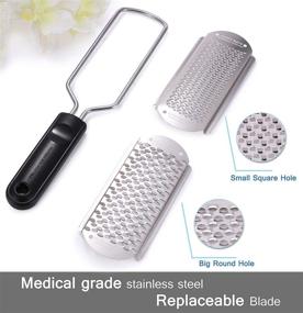 img 1 attached to 2-Blade Pedicure Foot File Scrubber Rasp – Feet Callus Shaver, Cuticle Cutter, and Corn Remover Pedi Tool with 2 Replacement Blades