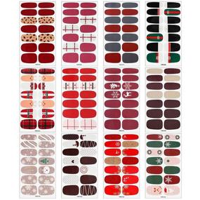 img 2 attached to ❄️ Christmas Nail Stickers - 24 Sheets Full Wrap Nail Polish Strips with Festive Christmas Tree, Reindeer, Snowman Design - Self-Adhesive Nail Decals + Nail File - Ideal for Christmas Nail Decor (Classic Patterns)