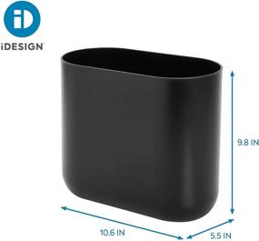 img 1 attached to iDesign Cade Slim Bathroom Trash Can - Perfect for Bedroom, Kitchen, Office, Waste - Modern Matte Black Design