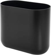 idesign cade slim bathroom trash can - perfect for bedroom, kitchen, office, waste - modern matte black design logo