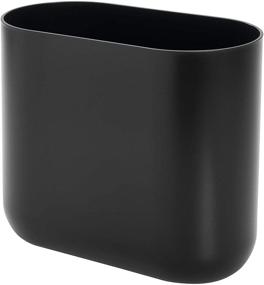 img 4 attached to iDesign Cade Slim Bathroom Trash Can - Perfect for Bedroom, Kitchen, Office, Waste - Modern Matte Black Design