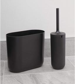 img 2 attached to iDesign Cade Slim Bathroom Trash Can - Perfect for Bedroom, Kitchen, Office, Waste - Modern Matte Black Design