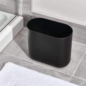 img 3 attached to iDesign Cade Slim Bathroom Trash Can - Perfect for Bedroom, Kitchen, Office, Waste - Modern Matte Black Design