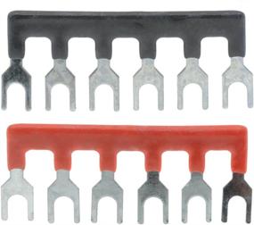 img 1 attached to YXQ 600V 15A 6-Position Double Row Screw Terminal Barrier Strip Block with 15A 6-Position (5+5) Red Black Pre-Insulated Fork Type Jumper Strip