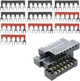 img 4 attached to YXQ 600V 15A 6-Position Double Row Screw Terminal Barrier Strip Block with 15A 6-Position (5+5) Red Black Pre-Insulated Fork Type Jumper Strip