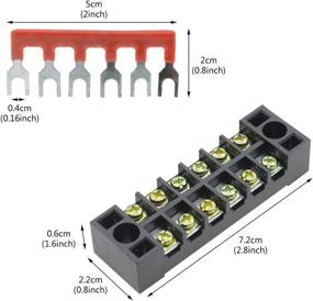 img 3 attached to YXQ 600V 15A 6-Position Double Row Screw Terminal Barrier Strip Block with 15A 6-Position (5+5) Red Black Pre-Insulated Fork Type Jumper Strip