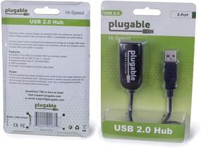 img 1 attached to 🔌 Plugable USB 2.0 2-Port High Speed Ultra Compact Hub Splitter—480 Mbps Compatibility with Windows, Linux, macOS, Chrome OS