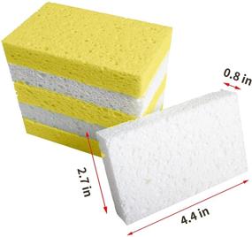 img 2 attached to 🧽 ARCLIBER Cellulose Sponge, Heavy Duty Scrub Sponge - Clean Tough Kitchen Messes Without Scratching - Yellow/White Sponge (6 Pack)